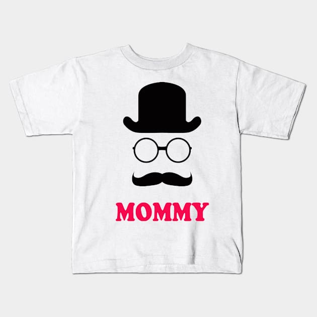 Mommy - Little Man Mustache Kids T-Shirt by SusieTeeCreations